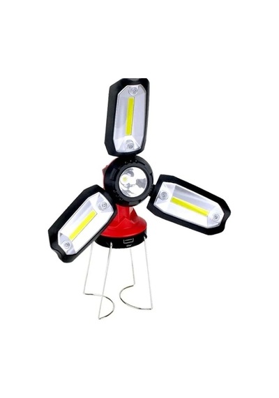 P-8801 Şarjlı Katlanabilir 3xcob Led+ 3w Led Çok Fonksiyonlu Kamp Feneri