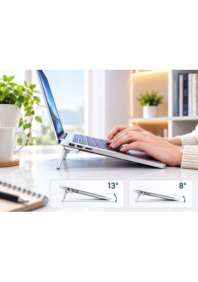 Katlanabilir Yükseltici Laptop Standı Gri