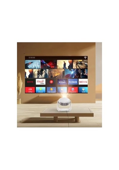 Otomatik Focus Yüksek Lümen Tam Yüksek Çözünürlüklü 3d Desteği Lcd Android Wifi Bluetooth 4k Projeksiyon Cihaz