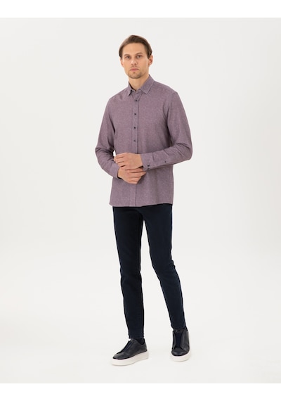 Pierre Cardin Erkek Mor Gömlek Desenli 50292282-vr038 Mor