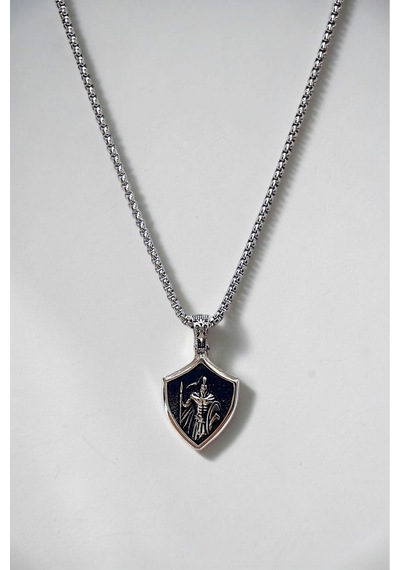 Erkek Cesaret, Güç, Aile Courage,strength,family K-184 Paslanmaz Kromix Çelik Gümüş Kaplama Kolye Gümüş