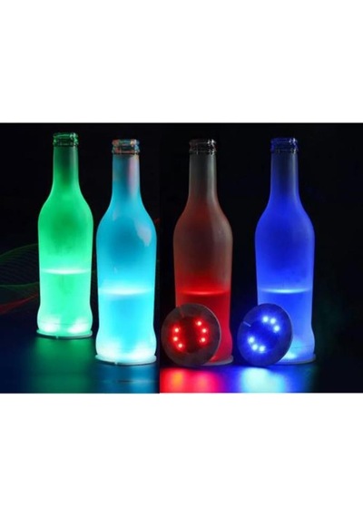 Parti Led Şişe Bardak Etiketi 6cm 6 Led Li 7 Renk + Renk Döngüsü