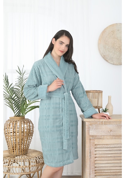Özdilek Sadem Organik Spruce Şal Yaka Bornoz Mint