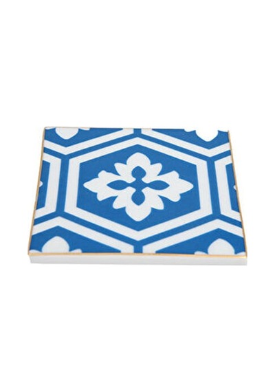 Porland Morocco Desen 2 Mavi Bardak Altlığı 10x10 Cm Mavi