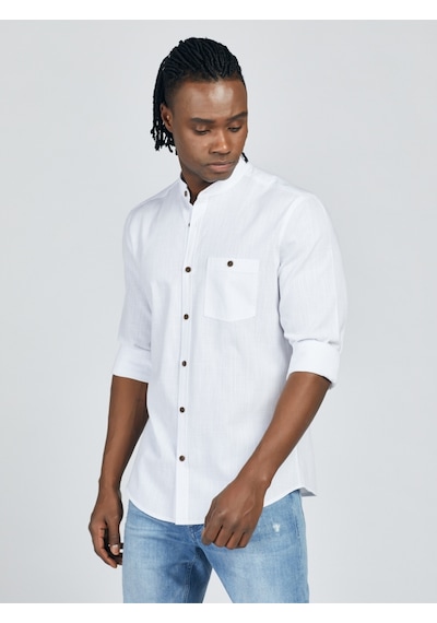 Regular Fit Erkek Gömlek U.kol Whıte-ss18