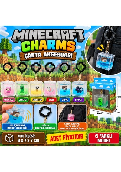 Ers Minecraft Charms Çanta Aksesuarı