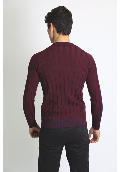 Rainsnow Raınsnow Erkek Triko Kazak Bordo (504887889) Bordo