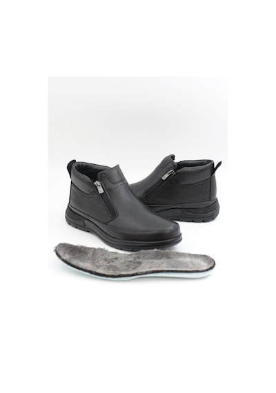 Nesilshoes Nesil Shoes Showmen 241-1 Siyah Hakiki Deri Kürklü Erkek Bot