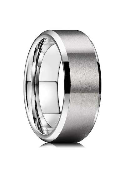 8 Mm Köşeli Düz Model Unisex Kadın Erkek Çelik Alyans Yüzük Cl31 Beyaz