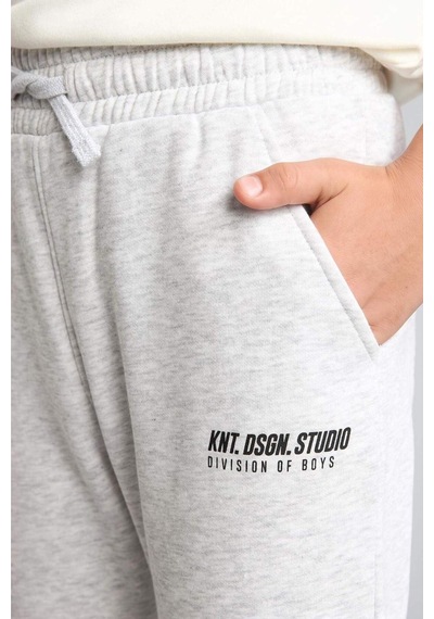 Defacto Baskılı Lastikli Paça Kalın Kumaş Jogger Eşofman Altı Erkek Çocuk H9685a826wngr400 Gri-gr400