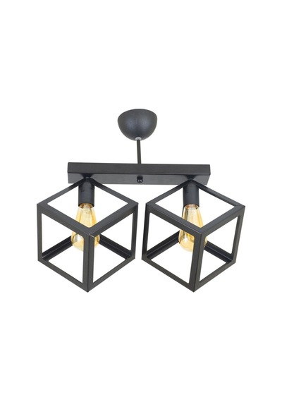 Rustik Retro Model Geometrik Plafonyer Metal Küp Avize ,