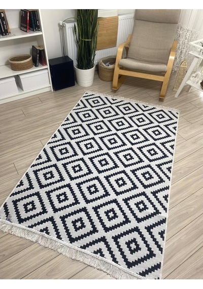 Kilim Çift Taraflı Kullanılabilir Yıkanabilir Dokuma Kilim 140 215cm Çok Renkli