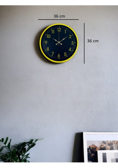 36 Cm Sarı Standart Duvar Saati Diğer 31415911
