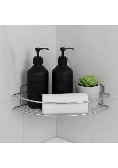 Köşe Rafı 304 Paslanmaz Çelik Şampuanlık 23x23 Cm Kbk100 Diğer