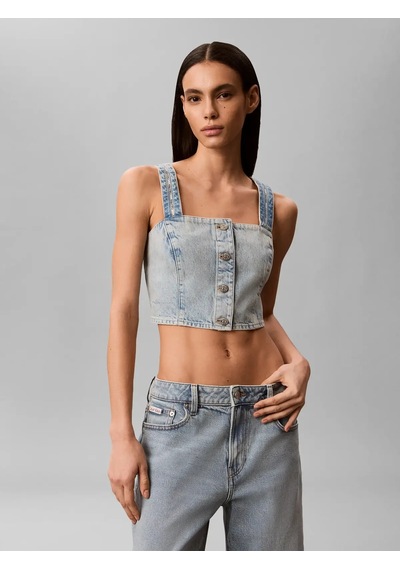 Calvin Klein Denım Trucker Tank F, Yp3 Mavi Kadın Kot Bluz
