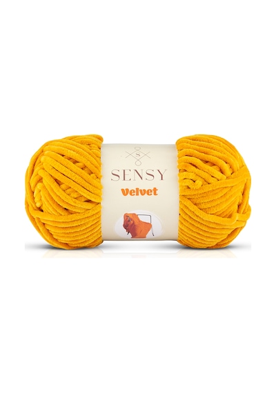 Sensy Premium Velvet Kadife İp El Örgü İpi Battaniye İpi Kazak Ipi Bebek Battaniyesi İpi Hardal