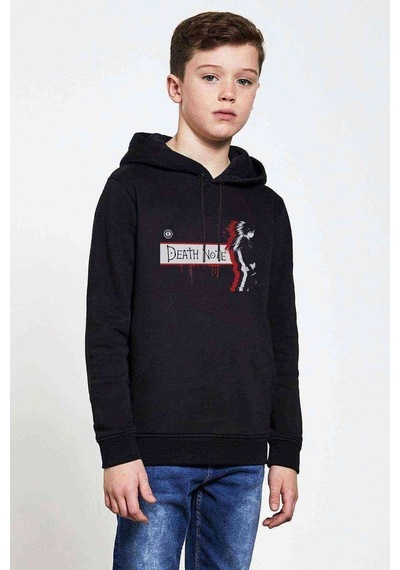Tshirthane Death Note Baskılı Unisex Çocuk Kapüşonlu Siyah Sweatshirt (528769367) Siyah