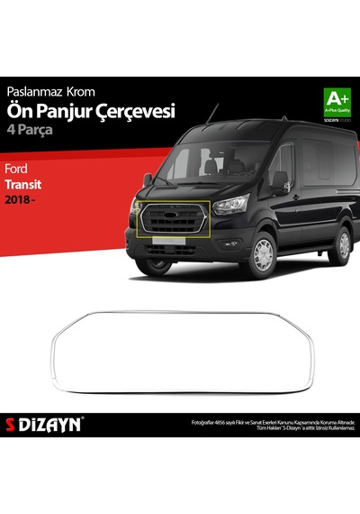 S-dizayn Ford Transit Krom Ön Panjur Çerçevesi 4 Prç. 2018 Ve Üzeri