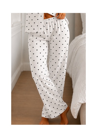 Fit Women Kadın Loose Kalıp Pamuklu Kar Beyaz Pijama Takımı