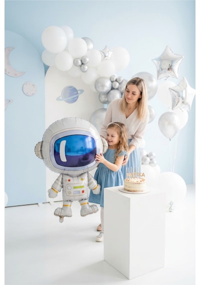 Astronot Folyo Balon 60x80 Cm Uzay Temalı Çocuk Doğum Günü Parti Süsü Çok Renkli
