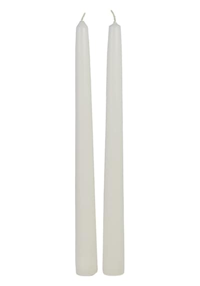 Şamdan Mat Mum 2'li Beyaz 26 Cm Beyaz