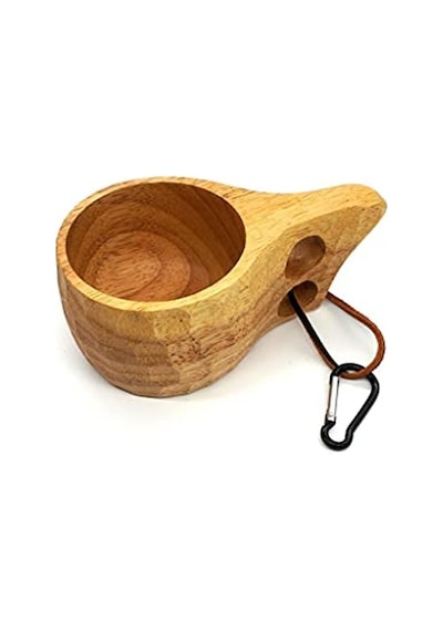 Desenli Kuksa Bardak Açık Ahşap