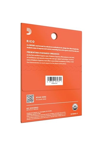 Rico By Bb Klarnet Yaprakları, Kalınlık 3, 3'lü Paket Rico Organic Yapraklar Hafif Tepki, Sıcak Ses Ve Güvenilir Performans Sunar.