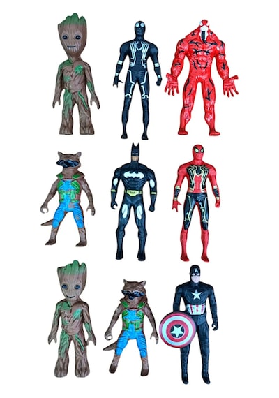 Avengers 24'lü Süper Kahramanlar Seti Taş Adam Thanos Örümcek Adam Hulk Kara Panter Venom Batman Demir Adam 12 Cm. Avengers Karakterleri
