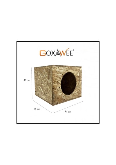 Goxawee Kedi Evi Dış Ortam Uygun Ahşap Kedi Evi Osb 36x34x32 Cm