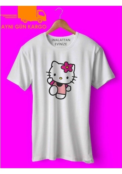 Hello Kitty Baskılı Tişört Tshirt Ücretsiz Kargo (298621965)