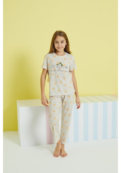 Siyah İnci Çok Renkli Örme Pijama Takım 24107099