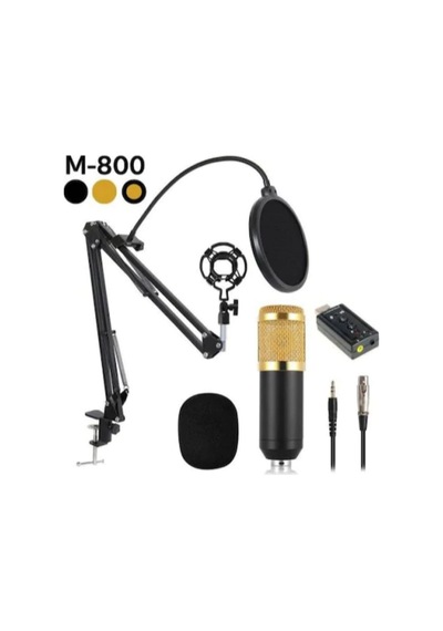 Music D.j M800 Usb Stüdyo Youtuber Twitch Kayıt Mikrofonu Stand Siyah