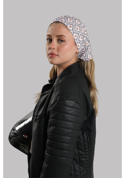 Gri Pratik Hazır Geçmeli Buff Bandana Sandy Desenli Boru Bone 2417 15