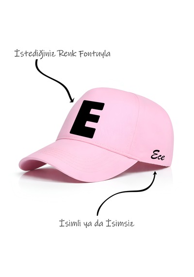 Ogc E Harfi Unisex Şapka Pembe