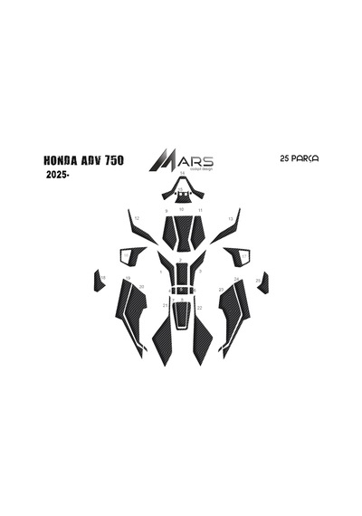 Honda Adv 750 2025- Tank Pad Ve Grenaj Kaplama Siyah 35903322