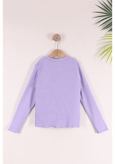 Monox 5-12 Yaş Kız Çocuk Fitilli Nakışlı 3 Lü Sweatshirt Takım Lila Mint Nar