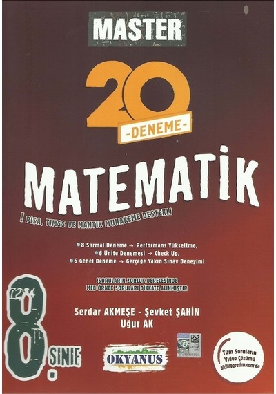 Okyanus Yayıncılık - 8. Sınıf Master 20 Matematik Denemesi Okyanus Yayıncılık - 8. Sınıf Master 20 Matematik Denemesi