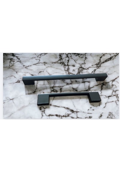 Str Zamak Köprü Kulp 96-128 Mm Lüks Modern Mutfak Dolap Çekmece Vestiyer Kulp Mat Siyah 10 Adet Si