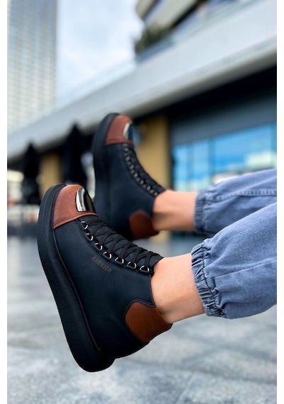 Saklımoda Ch267 Gst Roma Mirror Erkek Bot Sıyah/taba Çok Renkli