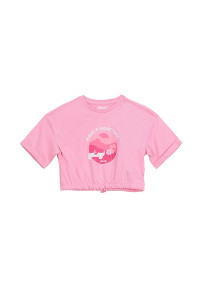 Jeep Pembe Kız Çocuk %100 Pamuk T-shirt J6sg-tst7627