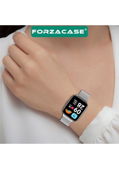Forzacase Xiaomi Redmi Watch 3 Active İle Uyumlu Metal Mıknatıslı Kordon Kayış - Fc850 Gümüş