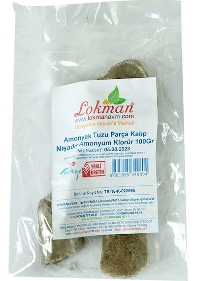 Amonyak Tuzu Parça Kalıp Nişadır - Amonyum Klorür 100 Gr Paket