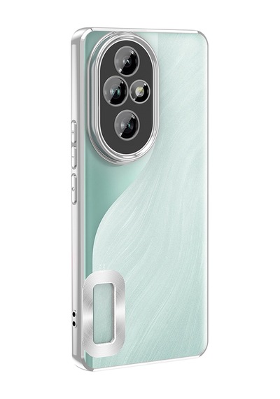Honor 200 Pro Kılıf Kamera Lens Korumalı Logo Gösteren İnce Hafif Pazarplus Gümüş