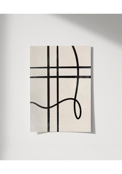 Çerçevesiz Poster Soyut Geometrik Hatlar Minimalist
