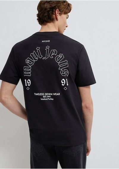 Mavi - Mavi Jeans Baskılı Siyah Tişört 0613201-900 Siyah