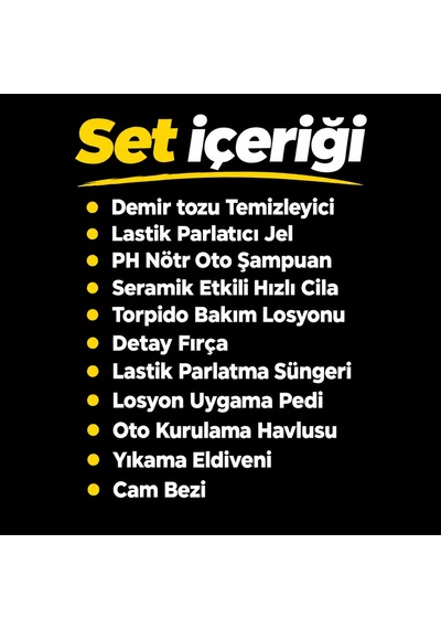 Oto Bakım Seti Araç Bakım Seti Oto Set Delux