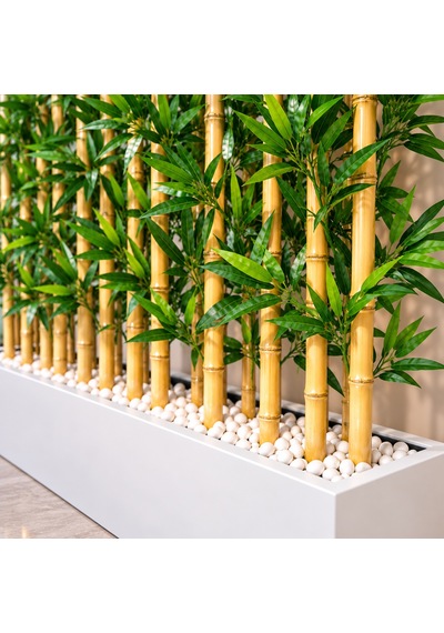 100+50 Cm Saksıda 22 Adet 200 Cm Bambu Sparator Çok Renkli