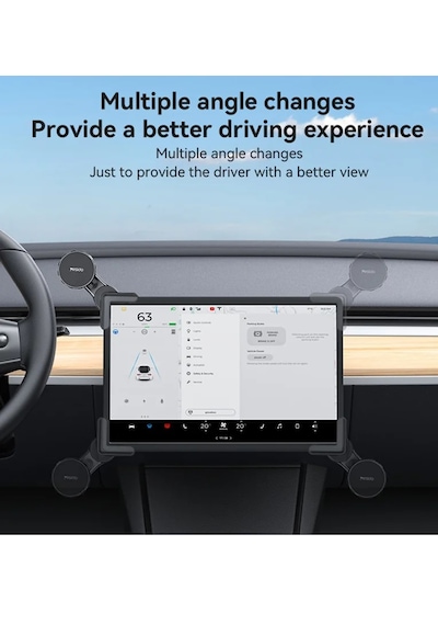 Araç Tablet Köşesi Telefon Tutucu 360 Ayarlanabilir Magsafeli Tesla Ve Tüm Araç Ekranlarına Uyumlu Siyah