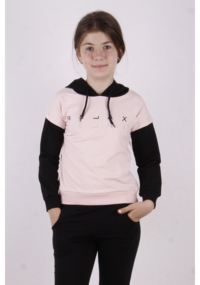 Toontoy Kız Çocuk Relax Baskılı Sweatshirt Pudra