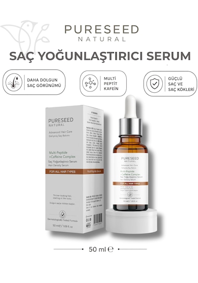 Pureseed Natural Saç Yoğunlaştırıcı Multi Peptit Kafein Kompleks Serum - 50ml